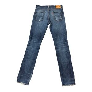 Levi's 511 Slim‎ Fit Jeans Mens Blue Wash Denim Distressed Size 34x34 READ